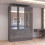 MN Furniture Gloss Hinged Wardrobe Mirror & Drawers Grey 120cm 1