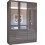 MN Furniture Gloss Hinged Wardrobe Mirror & Drawers Grey 120cm 2