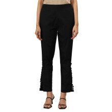Libas Damen Baumwollhose mit Selbstdesign Schwarz