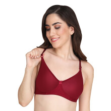 Liigne Dames Niet Gevoerde Bh - Gemaakt Van 100% Katoen Volledige Dekking Draadloos Naadloos Pushup Zacht Cup Voor T-Shirt Saree