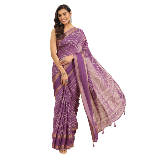 Libas Damernas Tryckt Georgette Saree Med Blusdel
