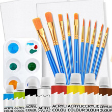 26PCS/Set Acrylic Paint Set for Artists, Kids & Beginners with Easel, Brushes, and Canvas