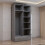 MN Furniture Gloss Hinged Wardrobe Mirror & Drawers Grey 90cm 4