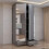 MN Furniture Gloss Hinged Wardrobe Mirror & Drawers Grey 90cm 3