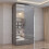 MN Furniture Gloss Hinged Wardrobe Mirror & Drawers Grey 90cm 1