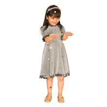 Vestido de Festa Flare Metalizado Shimmery Lilpicks Meninas (Prata) (8-9 Anos)