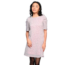 Vestido de Festa Bodycon com Manga Puff e Lantejoulas para Meninas (Rosa) (13-14A)