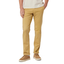 Heren Beige Slim Tapered Fit Effen Flat Front Casual Broeken