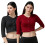 Lux Cottswool Dames Solid Regular (Cottswool_Blouse_Zwart & Maroon 100) 1