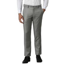 Heren Grijze Slim Fit Geruite Casual Broek