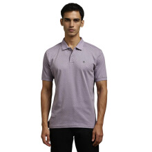 Ανδρικό Πόλο Τ-Shirt Λιλά Με Σχέδιο