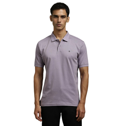 Ανδρικό Πόλο Τ-Shirt Λιλά Με Σχέδιο