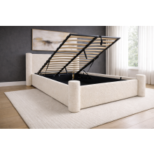 5FT Ottoman Gas Lift Bed Frame 50" Headboard