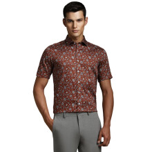 Louis Philippe Ανδρικό πουκάμισο Slim Fit με εκτύπωση (Lpshmslfw69991_Rust)