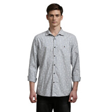 Louis Philippe Ανδρικό Slim Fit Πουκάμισο με Τύπωμα (Lrsfnslb378397_Ανοιχτό Μπλε)