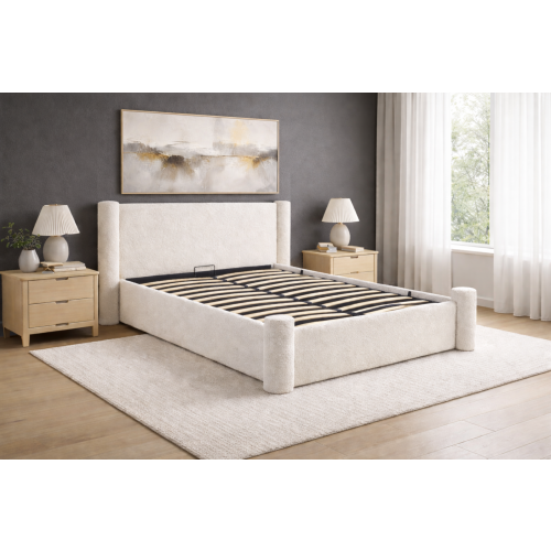Jumpi 5FT Ottoman Gas Lift Bed Frame 50" Headboard 2
