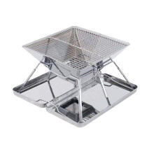 Portable BBQ Grill with Utensil Set, Compact Charcoal Grill for Camping, Picnic and Balcony Use