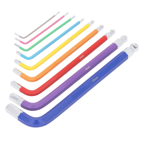 M 001 9-Pcs Hex Set Color-Coded Ball End 1.5-10mm