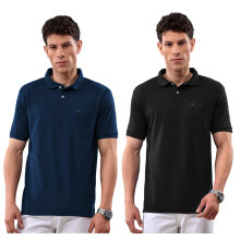 Lux Nitro Camiseta Polo de Algodão Puro Regular Fit de Manga Curta para Homens