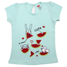 Luvlap Half Sleeve Top voor Meisjes, Baby, Peuters, 100% Katoen, Baby Meisjes Kleding, Verpakking van 1, 6 tot 12 Maanden