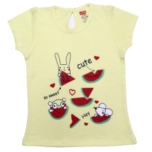 Luvlap Half Sleeve Top voor Meisjes, Baby, Peuters, 100% Katoen, Baby Kleding, Verpakking van 1, 6 tot 12 maanden