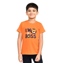 Lux Cozi T-Shirt Laranja Impressa Gola Redonda Manga Curta (Tamanho: 70Cm)