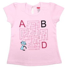 Luvlap Top de Manga Curta para Meninas, Para Bebés, 100% Algodão, Roupa Infantil, Pacote de 1, 6 a 12 Meses