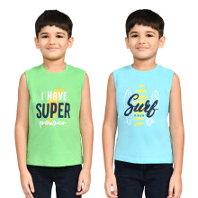 Lux Cozi Meninos Pacote De 2 Camisetas Regatas Estampadas
