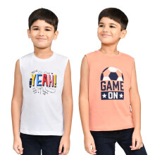 Lux Cozi Jongens Pack Van 2 Gedrukte Mouwloze T-Shirts