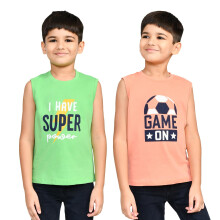 Lux Cozi Conjunto de 2 T-Shirts de Algodão Manga Curta para Rapazes