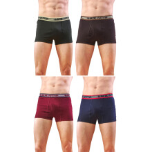 Lux Nitro Herr Semi Lång Trunk | 100% Bomull | Supermjukt Midjeband | Andningsbart & Bekvämt Pack Om 4