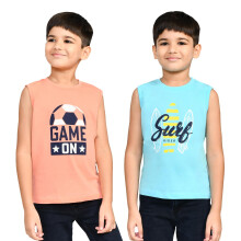 Lux Cozi Meninos Pacote de 2 Camisetas Regata Impressas