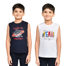 Lux Cozi Jongens Pack Van 2 Gedrukte Mouwloze T-Shirts