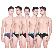 Lux Cozi Cuecas de Algodão para Homem (Pacote de 5) (8904209873620_Cozi_Glo_Brief_Col_75 Impressões Podem Variar)