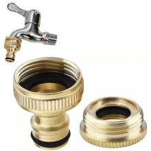 4pcs Brass Garden Hose Connector Kit, LeakProof Quick Hose Coupling Adapter for Outdoor Faucet