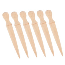 6 Piece Ergonomic Wooden Handle Garden Tool Set for Planting and Digging, Durable Design