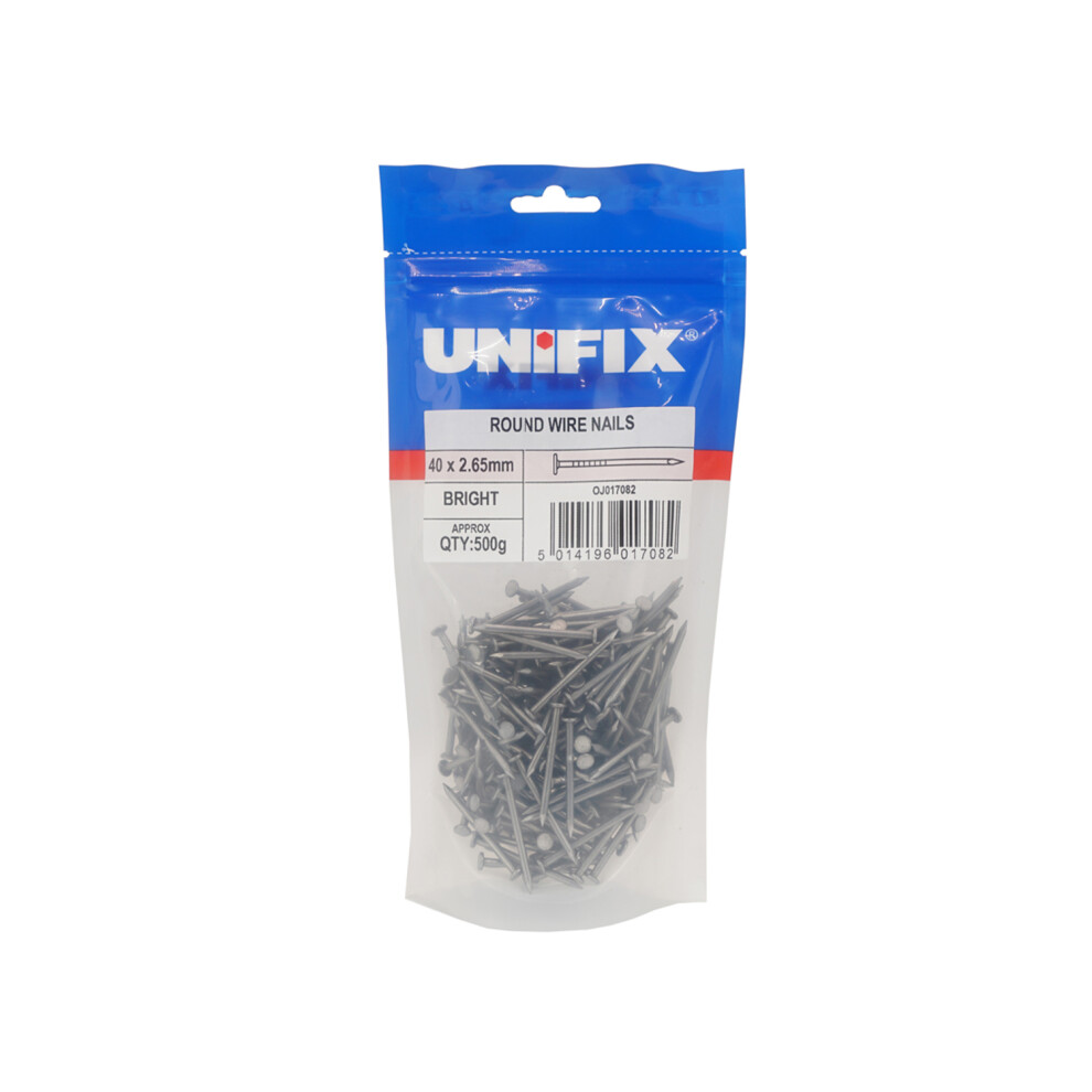Unifix Bright Round Wire Nails 75 X 3.75Mm - Pou9rwn/120 - Box Of 5 5014196017112