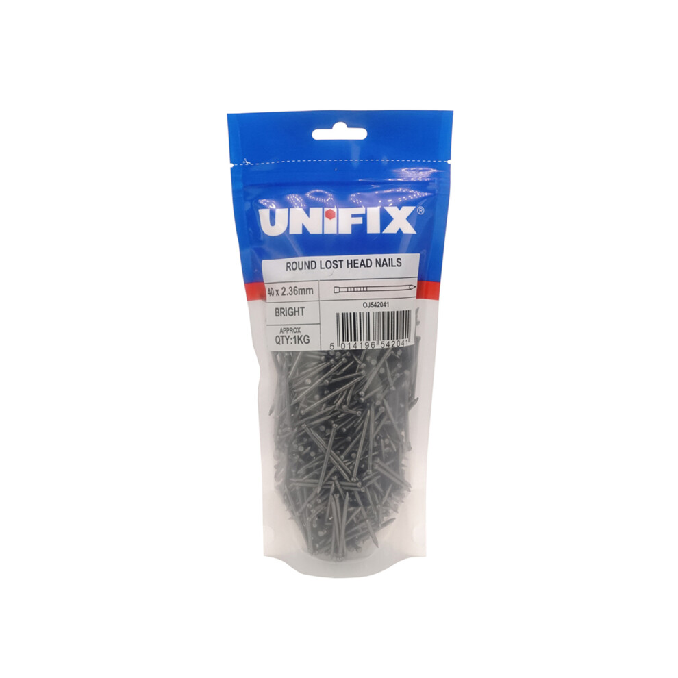 Unifix Bright Round Lost Head Nails 65 X 3.35Mm - Pou9lhrwn/015 - Box Of 5 5014196542065