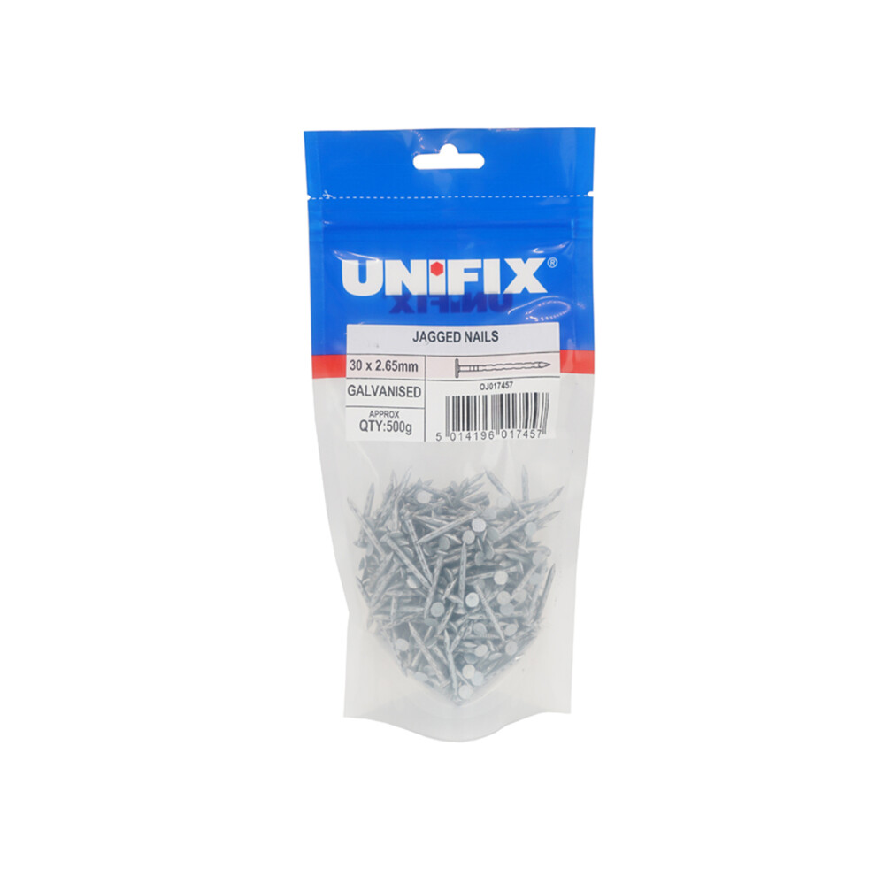 Unifix Galv Jagged Nail 30 X 2.65Mm - Pou9galvpn/005 - Box Of 5 5014196542447