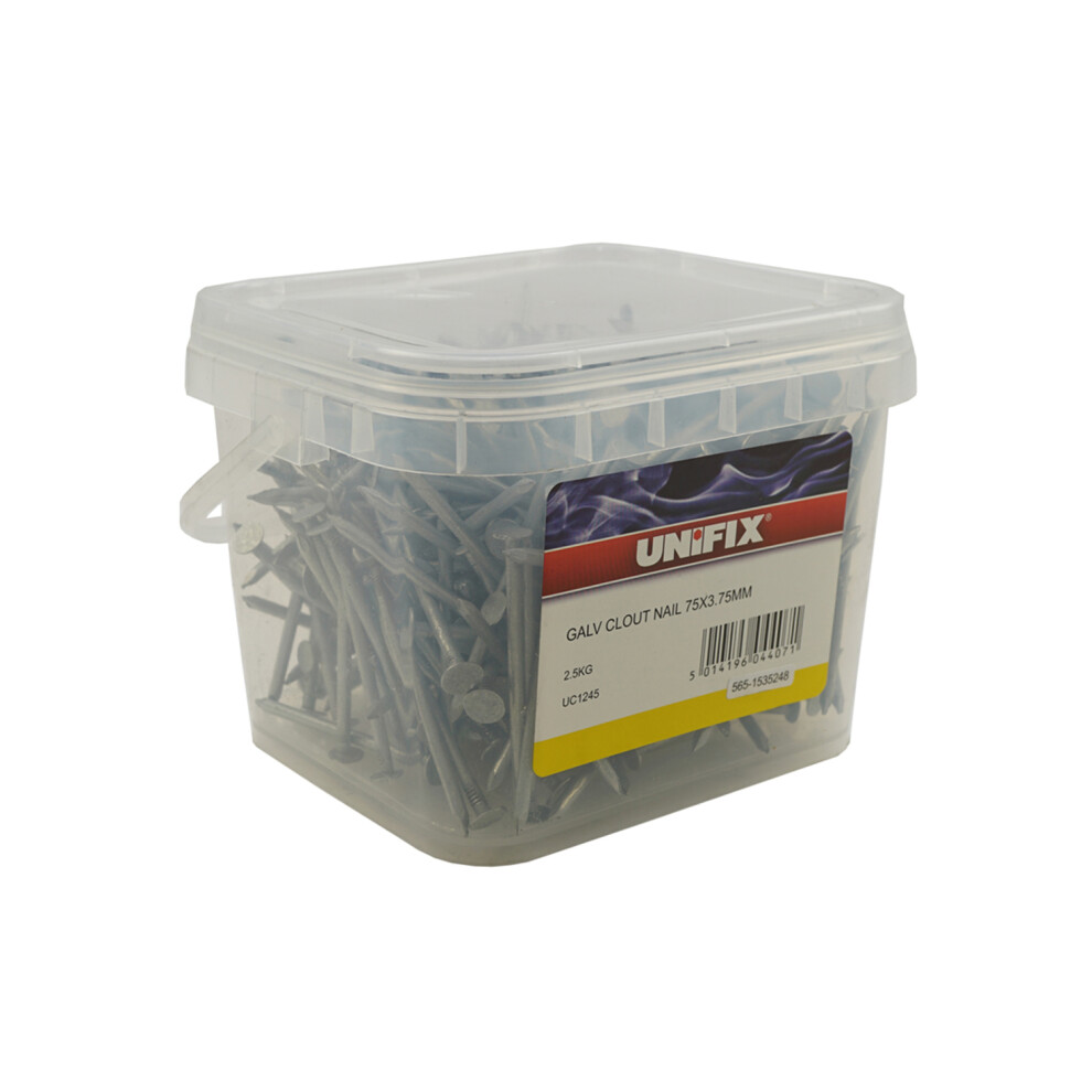 Unifix Galv Clout Nails 30Mm X 2.65Mm - Ucgalvcn/105 - Box Of 4 5014196044002