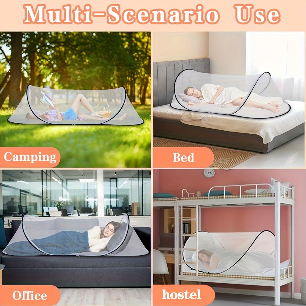 Large Pop-Up Mosquito Net Tent, Portable Collapsible Polyester Mesh ...