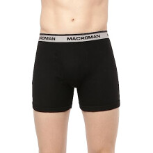 Macroman Valentino Clássico Designer Trunks Para Homens, Algodão Compacto Premium, Preto, Xxl, Pacote