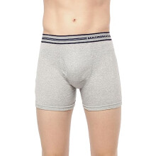 Macroman Valentino Clássico Designer Trunks Para Homens, Algodão Compacto Premium, Cinza Melange, Xxl
