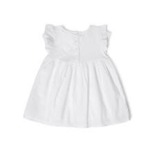 Vestido Midi Branco de Algodão Mi Arcus para Menina de 4-5 Anos com Manga Curta