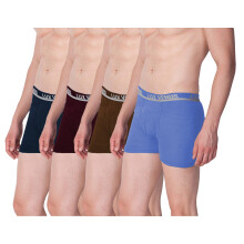 Lux Venus Cuecas de Algodão Puro para Homens (Pacote de 4) Multicoloridas