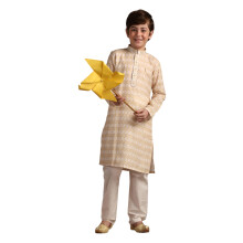 Conjunto de Kurta Pyjama de Algodão Misturado para Meninos Manyavar (3-4 Anos)