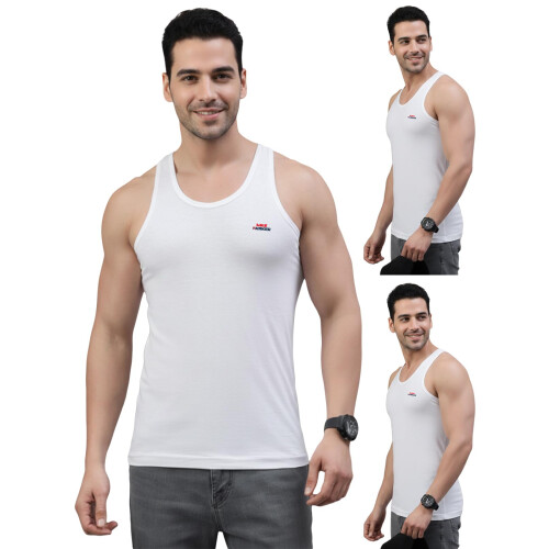 Lux Parker Heren Regular Fit Vest Wh_Rn_3Pc_White