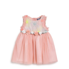 Vestido Nauti Nati Cor Pêssego Para Meninas de 12-18 Meses