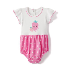 Vestido Fit And Flare Nautinati Para Meninas Com Body Integrado | Algodão Puro | 0-3 Anos Branco-Rosa