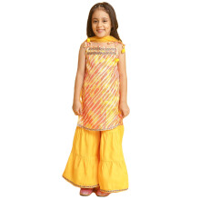 Nautinati Meninas Kurti Listrada com Alças e Dupatta Sharara